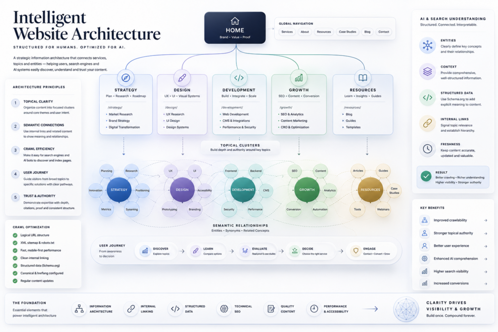 Weryon Mapping Engine arquitectura web inteligente para SEO, AEO, GEO, enlaces internos y AI Search.