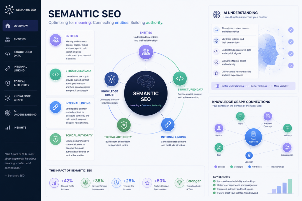 Weryon Mapping Engine SEO semantico con entidades, datos estructurados, knowledge graph y comprension AI.
