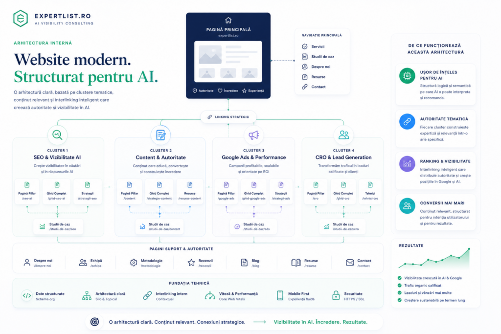 ExpertList si Weryon Mapping Engine structureaza website-uri moderne pentru AI, SEO, AEO si GEO.